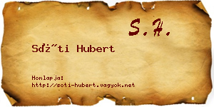 Sóti Hubert névjegykártya